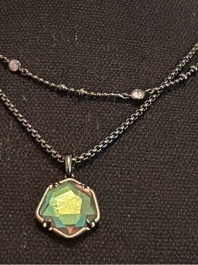 Kendra Scott Iridiscent Green Crystal Pendant Necklace - Women Jewelry